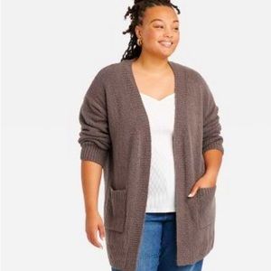 Ava & Viv Women's Brown Cardigan Sweater